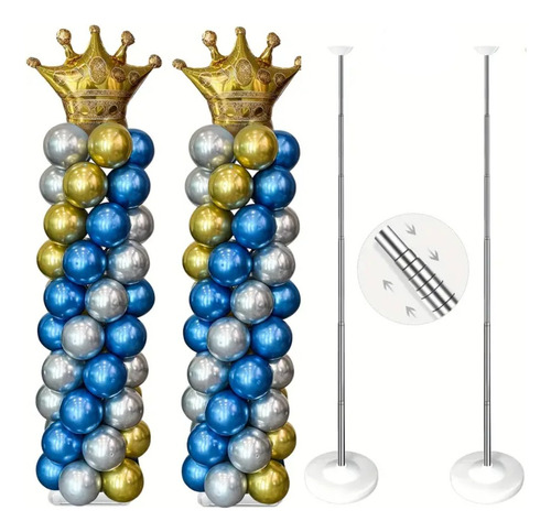 2 Base Columna Para Decoracion De Globo, Fiestas, Cumpleaños