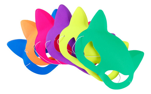 Antifaz Gato Fluo Fantasia Surtidos Carnaval Carioca X 6 Uni