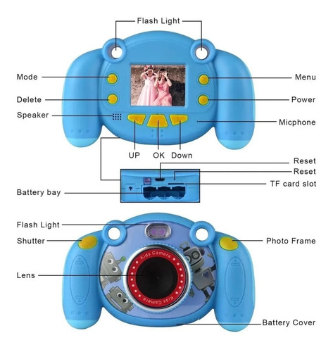 Câmera Fotografica C/ Flash Infantil Criança Animação + Nf