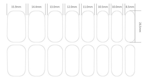 16 Adhesivos Para Uñas, Tiras De Uñas De Gel, Estilo F