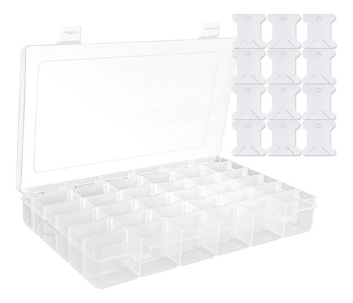 Caja Organizadora De 36 Rejillas De Plástico Transpare...