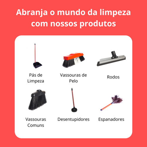 Pá De Lixo Plástica Com Cabo De Mão Limpeza