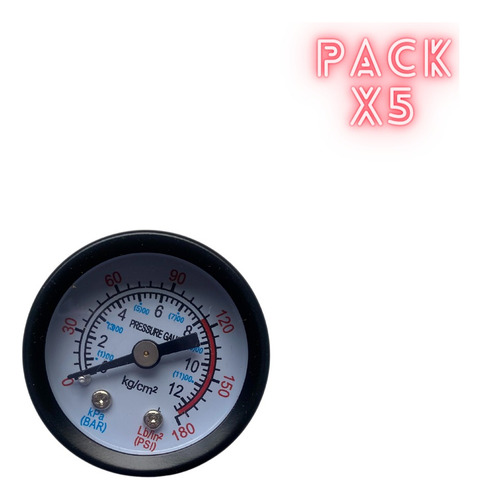 Pack X 5 Unidades Manometro Compresor Chico De 25- 50 Litros