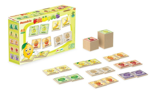 Jogo Da Memória De Frutas 42 Peças Educativo E Didático