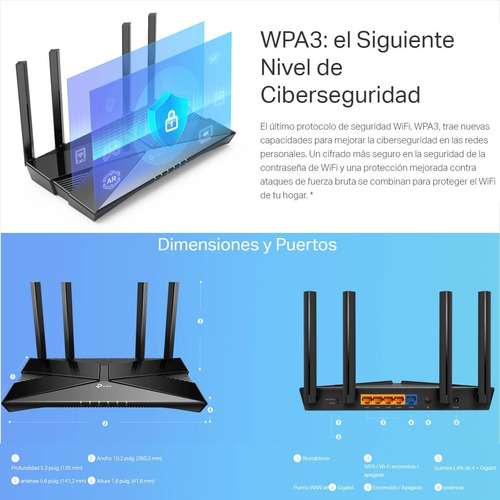 Router Gigabit Wifi 6 Dual Band Ax1800, Tp-link Archer Ax23