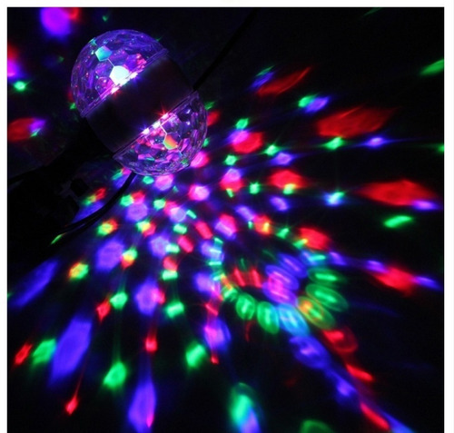 Lampara Giratoria Led Rgb Doble Luces Dj Fiesta Efectos E27