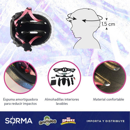 Imagen 5 de 10 de Combo Monopatín Spidey Infantil 3 Ruedas C/luz + Casco 3d