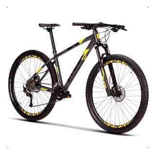 Bicicleta 29 Sense Fun Evo 2023 Cabeamento Interno 2x9v Cor Cinza Grafite/amarelo Tamanho Do Quadro M