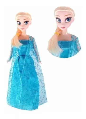 Boneca Frozen musical bailarina com luz anda e canta let it go