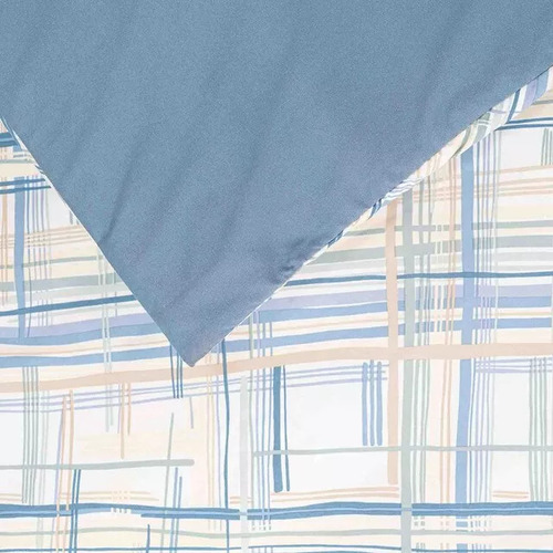 Colcha Edredón Individual Reversible Azul Kaltex