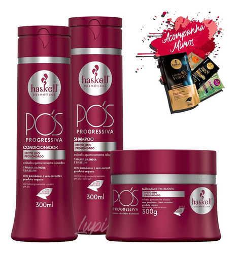  Kit Haskell Pós Progressiva Sh + Cond Máscara 250g