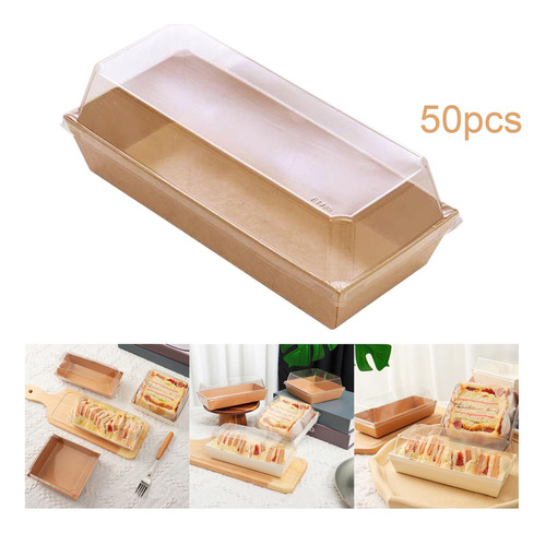50x Cajas De Comida Cajas De Refrigerios Con Tapa