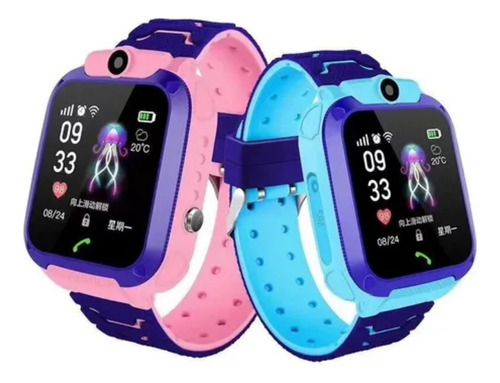 Reloj inteligente para niños Smartwatch Q12 con entrada de chip, color de la carcasa: rosa