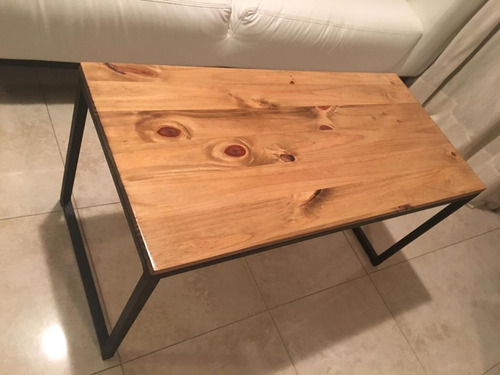 Imagen 1 de 8 de Mesa Ratona Estilo Industrial Puente Hierro Madera Z/norte