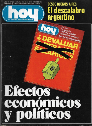 Revista Hoy 257 / 29-6-1982 / Efectos Económicos Políticos