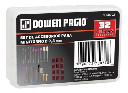 Kit De Accesorios 32 Pcs Para Mini Torno Dowen Pagio Plaza V