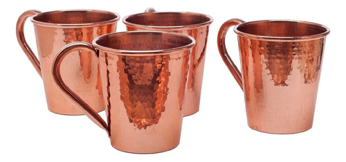 Juego De 4 Tazas Moscow Mule De Cobre Puro 18oz