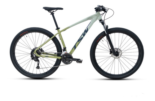 Bicicleta  TSW Plus Hunch plus aro 29 S-15.5" 27v freios de disco hidráulico câmbios Shimano cor verde/cinza