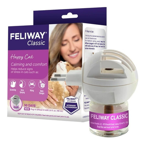 Feliway Classic Difusor Y Repuesto 48 Ml Calmante Para Gatos