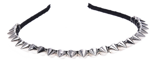 Diadema Ali-fs, 4 Diademas De Metal Plateado Con Remaches
