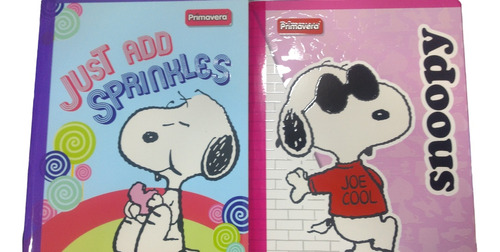Cuadernos Cuadriculados Cosidos Snoopy Peanuts X 100 Hojas