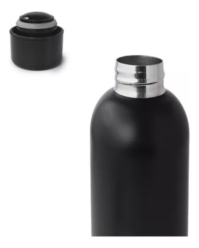 Botella Termica 550ml Doble Pared Acero Otten Tapa Rosca Color Negro