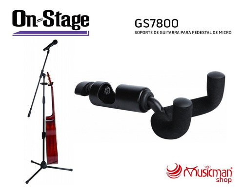 On Stage Soporte De Guitarra Para Pedestal De Micrófono