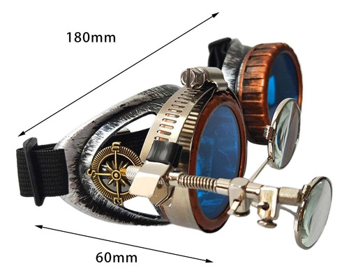 5 Mujeres Hombres Steampunk Gafas Fiesta Lupa Ocular Foto
