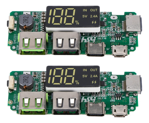 Banco De Energia Móvel Led Dual Usb 5v 2.4a Micro/-c Usb 186