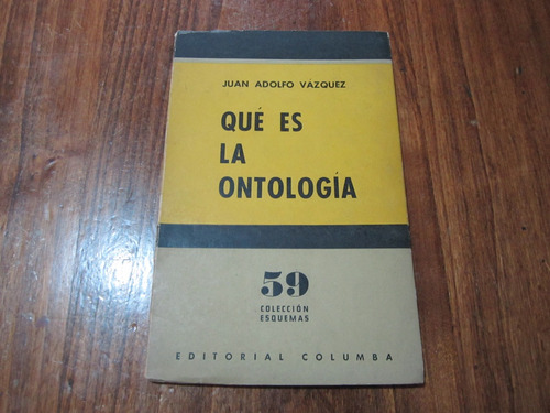 Qué Es La Ontología - Juan Adolfo Vázquez - Ed: Columba