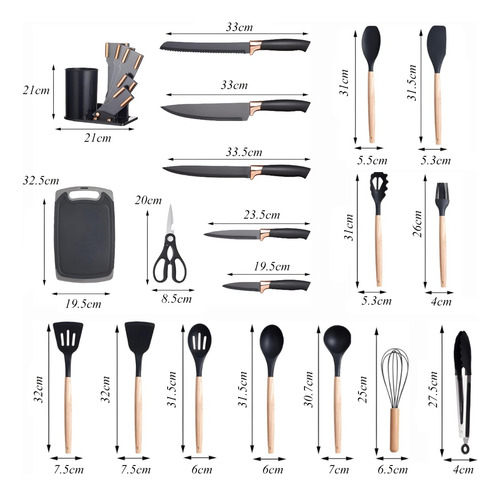 Set Utensilios De Cocina Antiadherente Resistente Al Calor