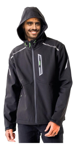 Campera Hombre Impermeable Soft Shell Cierre Rompeviento