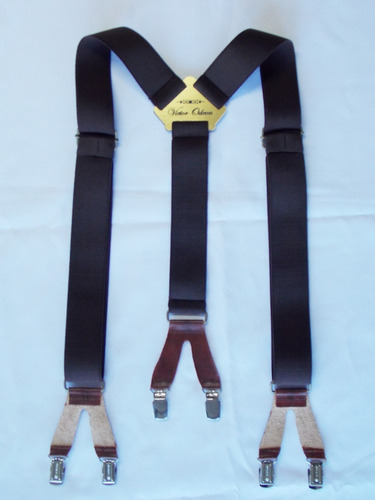 Tirador Pantalón Suspenders Doble Pinz Marrón Osc. 4cm