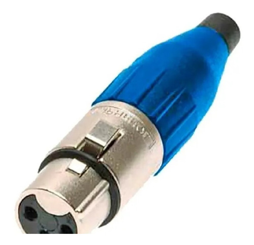 Imagen 1 de 4 de Ficha Xlr Hembra A Canon Cable Azul Amphenol Ac3f-blu