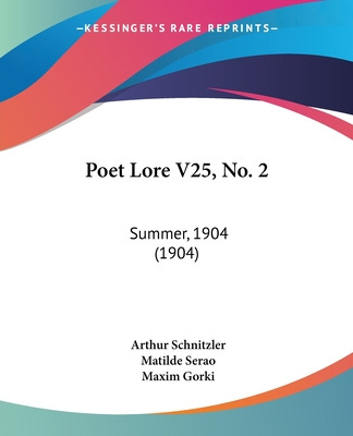 Libro Poet Lore V25, No. 2: Summer, 1904 (1904) - Schnitz...