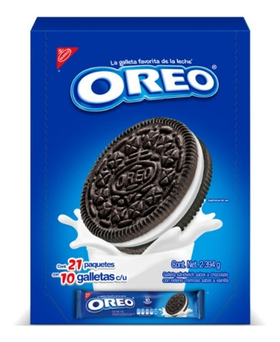 Imagen 1 de 2 de Oreo Galletas, 21 Paquetes Con 10 Galletas 2.394 Kg