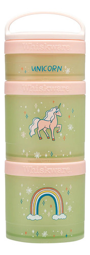 Recipiente De Armazenagem Whiskware 3 Pack Unicórnio Cor Unicórnio- Verde/rosa