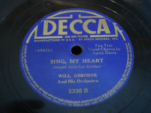 Pasta Will Osborne And His Orchestra Decca 65027 2335 C55