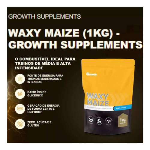 Waxy Maize Growth 1kg Suplemento Para Alto Desempenho Treino