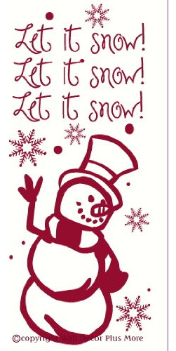 Wdpm2321 Let It Snow Quote Muñeco De Nieve Y Copos De ...