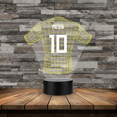 Lámpara Camiseta Messi Fubol Art12647 Estructura Negra