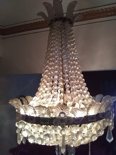 Lámpara Cristal De Checo Antigua 
