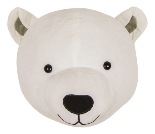 Pelúcia Urso Polar Cabeça Decorativa Para Quarto De Bebê