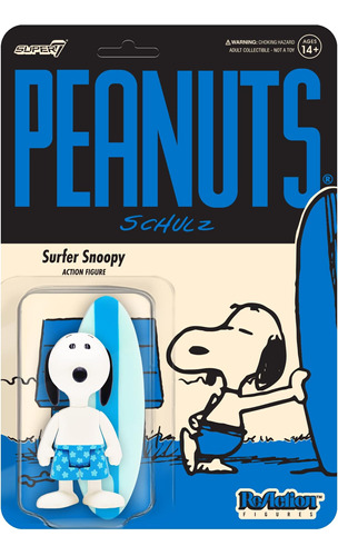 Super7 Peanuts Surfer Snoopy 3.75 Figuras Acción Peanuts Con
