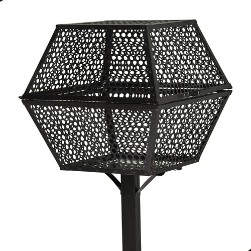 Lixeira De Calçada Externa Embutir Grande Tampa Resistente Cor Preto
