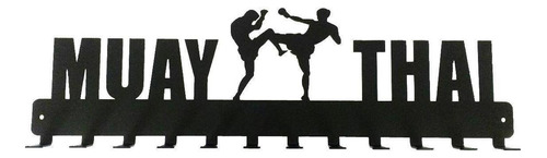 Porta Medalhas Para Paredes Modalidade Muaythai Cor Preto