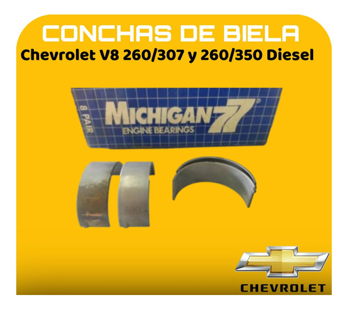 Conchas De Biela Par Chevrolet 8v 260 307 350 Diesel 5.7lts