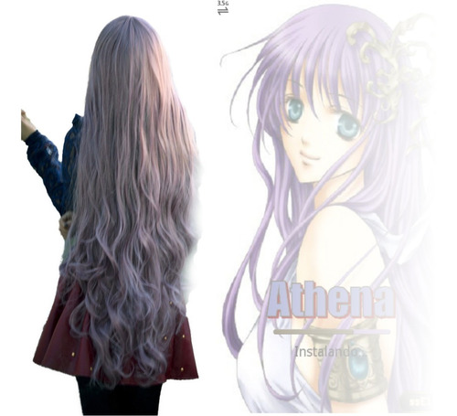  Peluca Ondulada Cosplay Anime Extra Larga De 100cm Cabello 