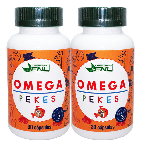 2 Meses Omega 3 Pekes Para Niños 60 Caps Blandas Alim Cerebr