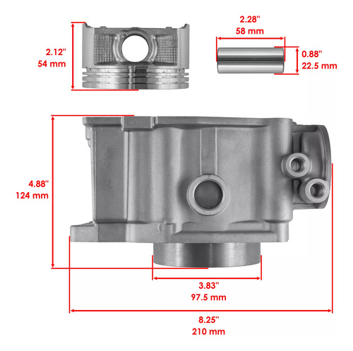 Kit Cilindro Anillo Pistón Junta Polaris Sportsman 500 07-10
